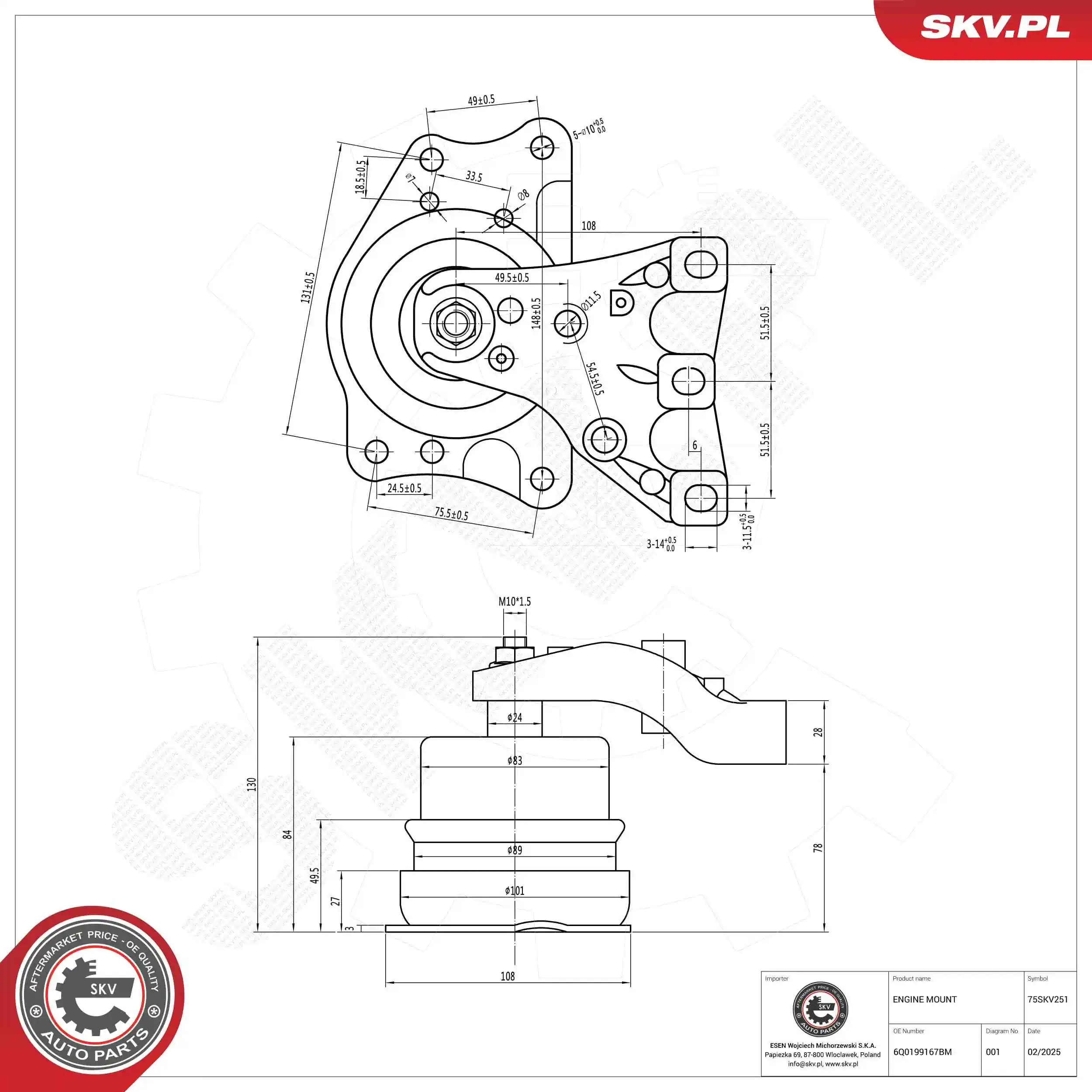 Mounting, engine